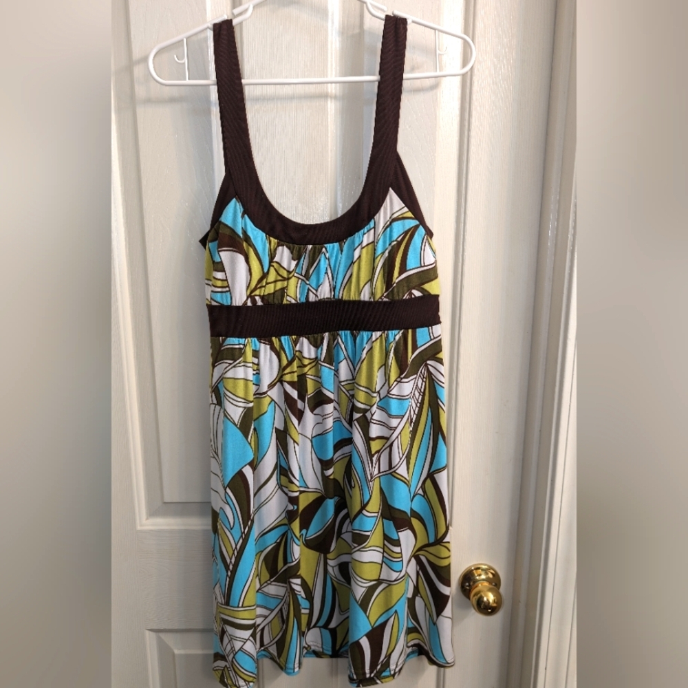Large JFW Beach Vibe Blue Green White Dress